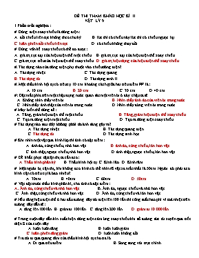 Đề ôn tập thi học kì II Vật lí lớp 9 (Có đáp án)